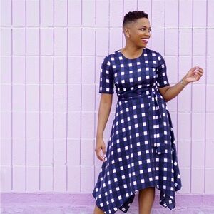 Banana Republic Navy Checkered Women's Dress NWT!